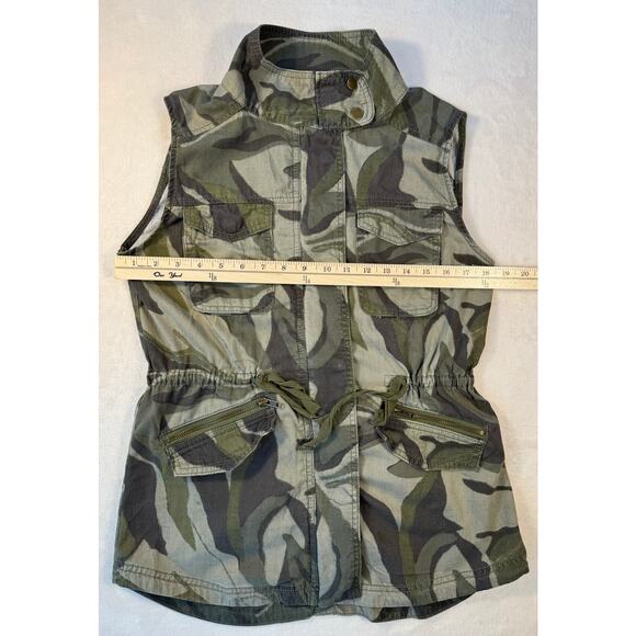 Nordstrom Caslon Green Camo Utility Vest Military Pockets Small - Picture 10 of 12